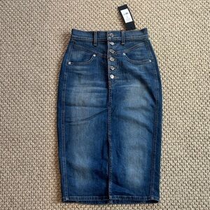 Veronica Beard Herron Denim Midi Skirt